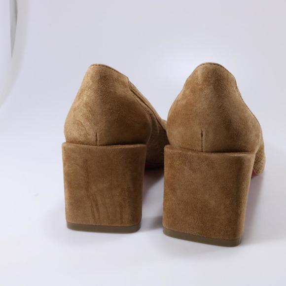 Incastrana 55mm Tan Biscotto Perforated Suede Padded Round Pumps D520 - Picture 10 of 12